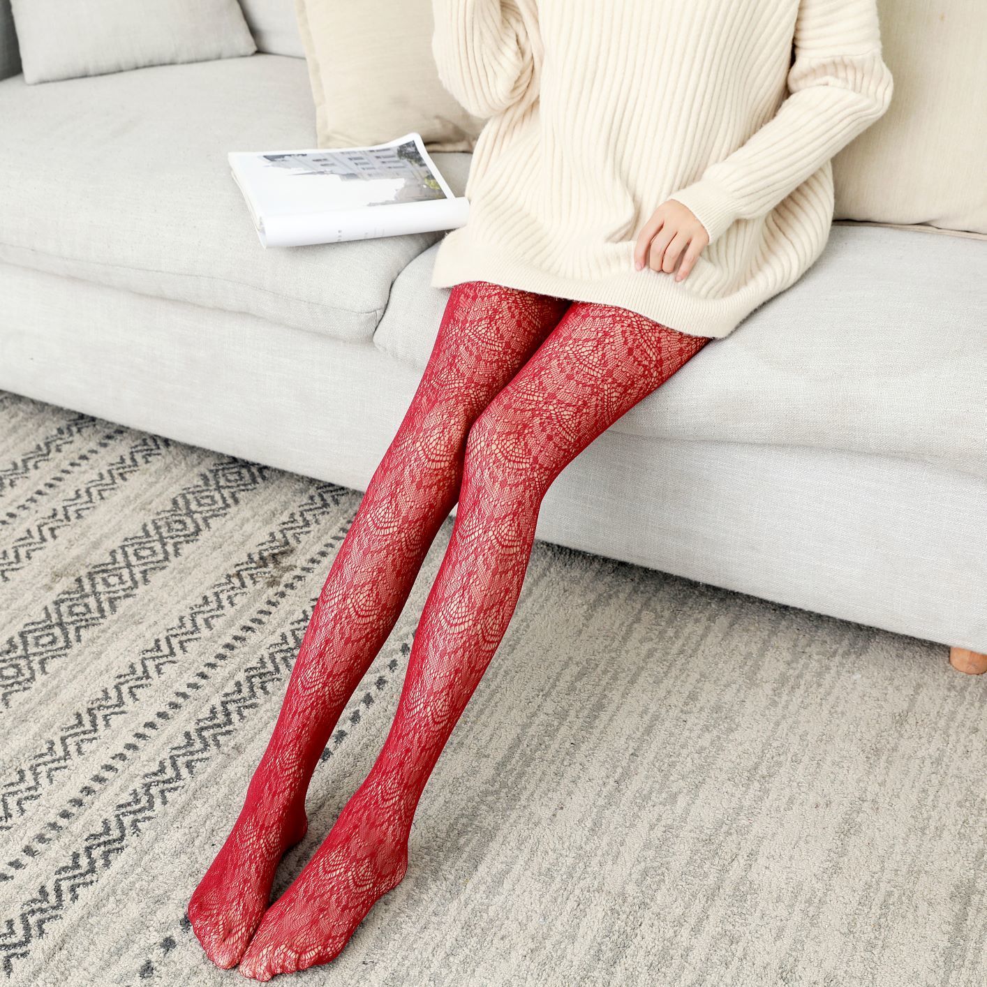 PHOENIX TAIL PANTYHOSE SILK STOCKINGS MESH STOCKINGS FASHION FUN MESH PANTYHOSE