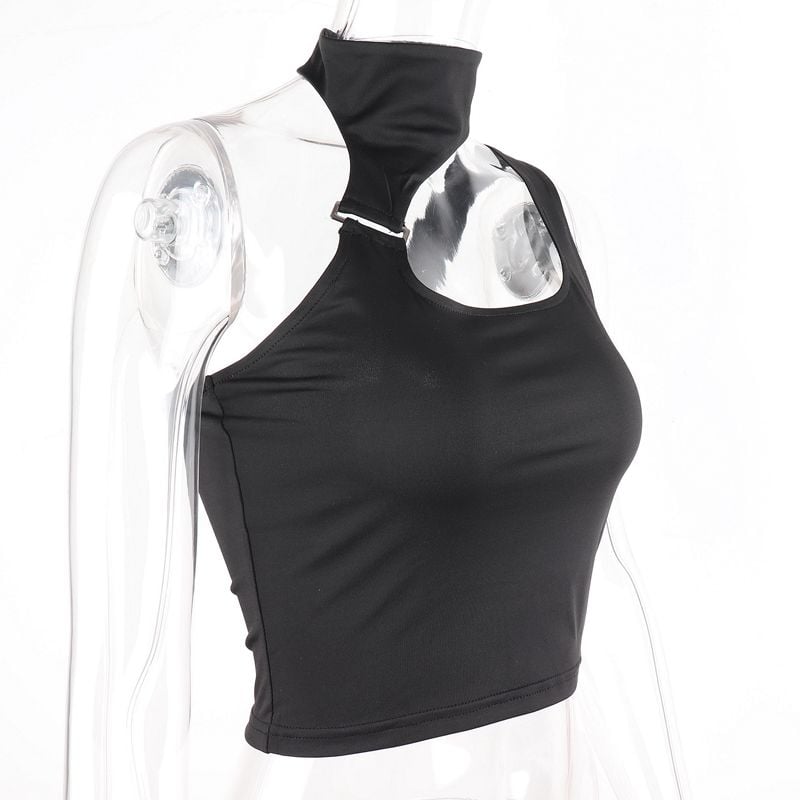 NAVEL HALTERNECK VEST OFF-THE-SHOULDER CAMISOLE TOP