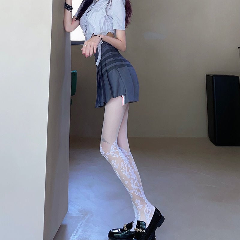 FASHION LEG JACQUARD PANTIES BOTTOM SOCKS PURE FLESH COLOR PANTYHOSE NIGHTCLUB SILK STOCKINGS