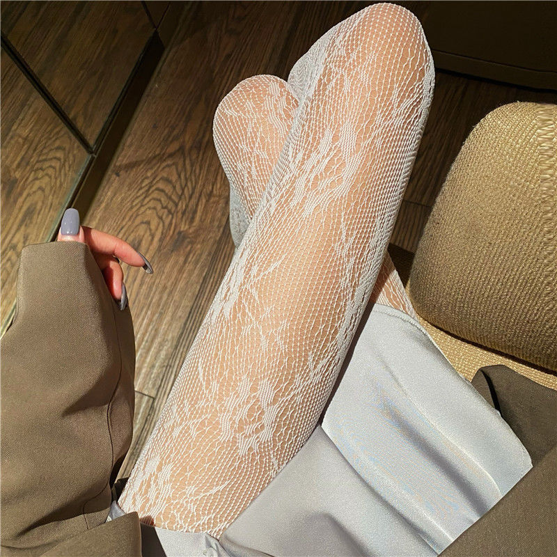 FASHION FISHING NET SOCKS LEGGINGS THIN FLOWER LONG TUBE HOLLOWED OUT MEAT PANTYHOSE
