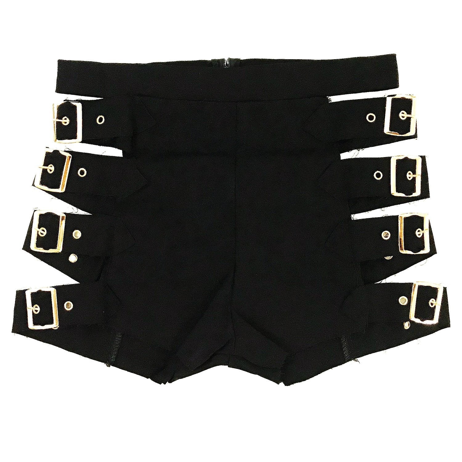HOLLOW HIGH WAIST DENIM SHORTS