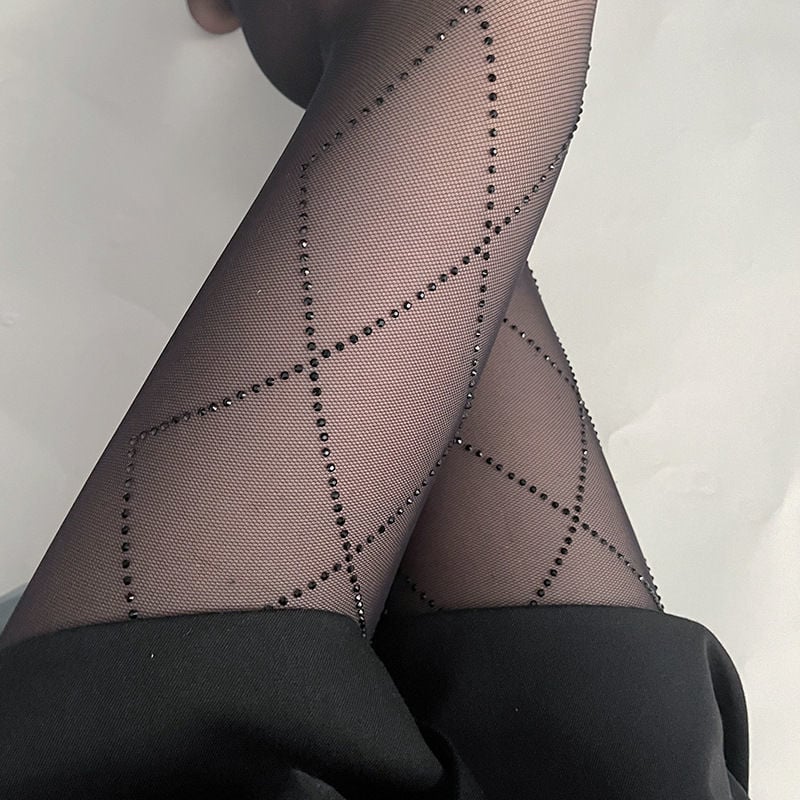 SHINY DIAMOND STOCKINGS WOMEN'S DIAMOND LATTICE PANTYHOSE