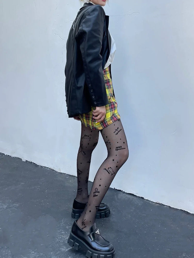STOCKINGS PANTYHOSE WOMEN'S THIN BLACK PRINT SERIES INSPIRED BOTTOMING SOCKS