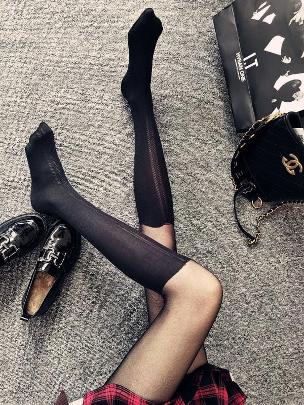 FASHION STITCHING PARTY NIGHTCLUB STUDENT GIRL PANTYHOSE