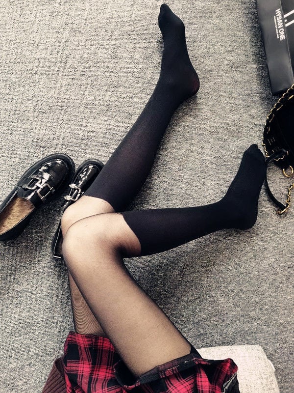 FASHION STITCHING PARTY NIGHTCLUB STUDENT GIRL PANTYHOSE
