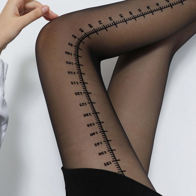 BLACK SCALE STOCKINGS ANTI-HOOK LETTER PANTYHOSE