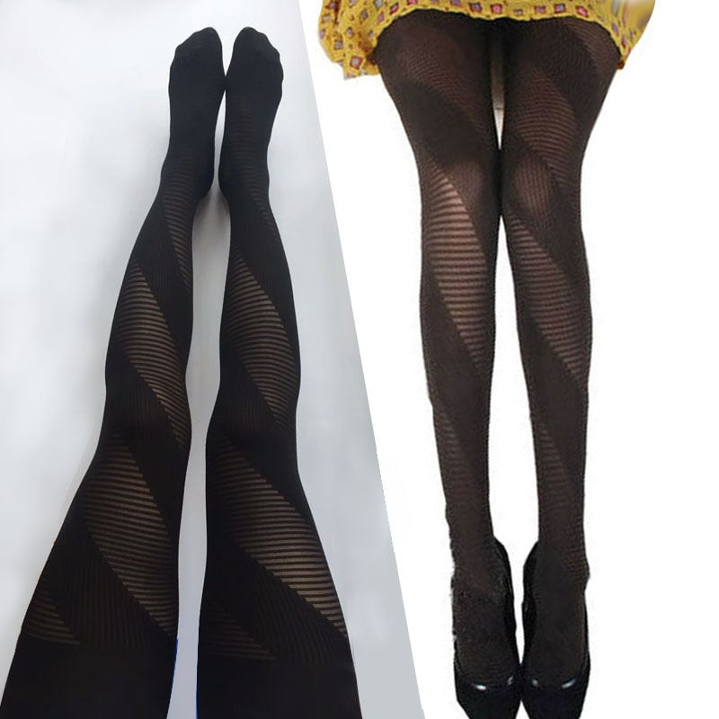 SPRING AND AUTUMN THICK TIGHTS JACQUARD PANTYHOSE DIAMOND STRIPED STOCKINGS ANTI-HOOK SILK LEGGINGS