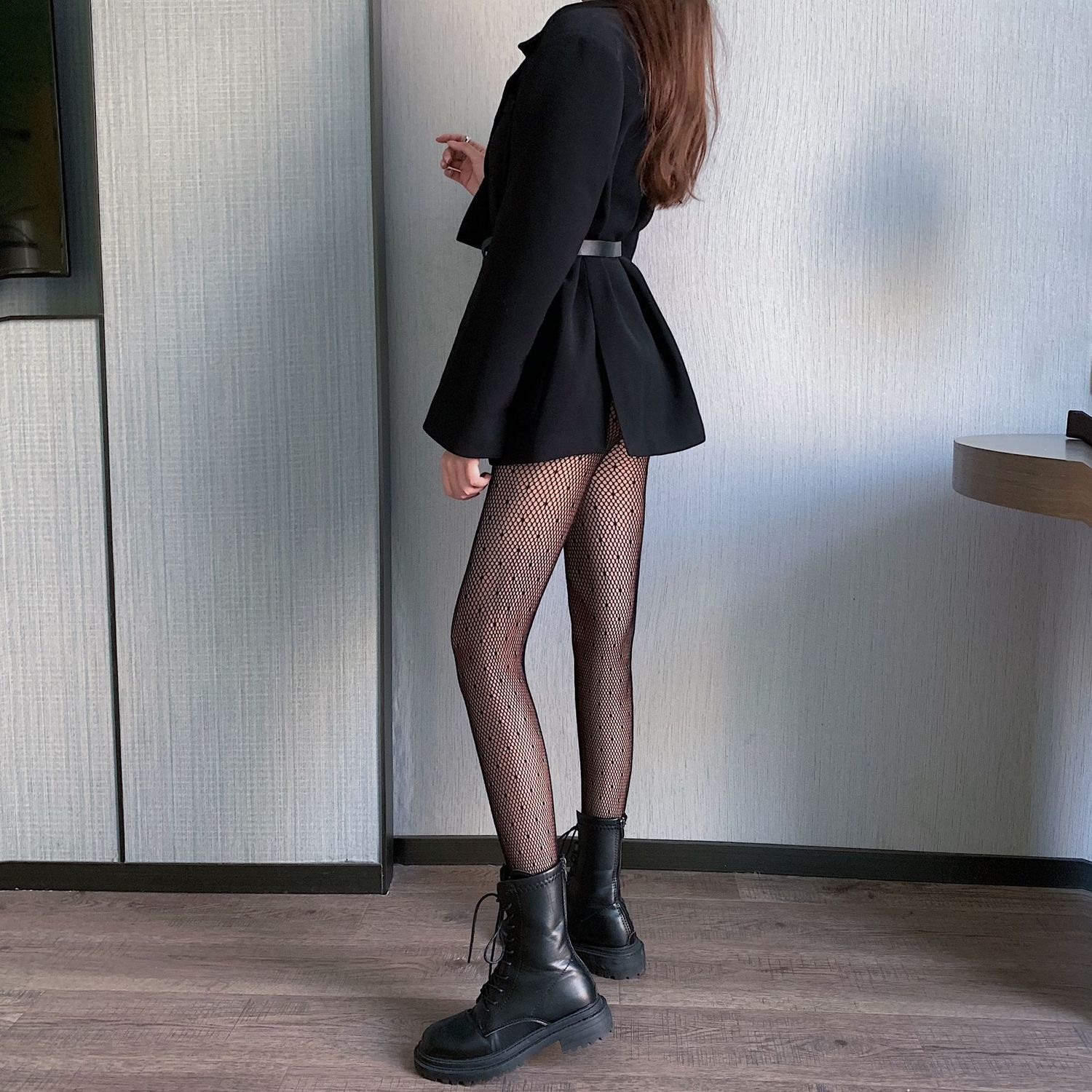 BLACK POLKA DOT FISHNET STOCKINFASHION FISHNET STOCKINGS JACQUARD STOCKINGS ONE-PIECE PANTYHOSE OFFICE STOCKINGS NIGHTCLUB STOCKINGS