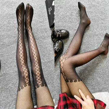FASHION STITCHING PARTY NIGHTCLUB STUDENT GIRL PANTYHOSE