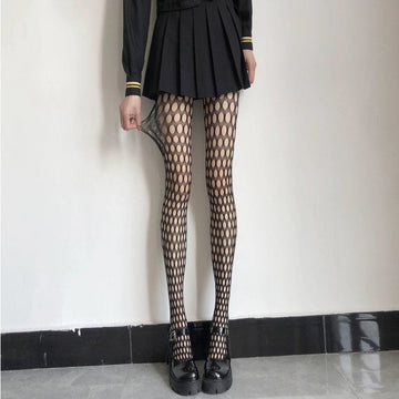 BLACK FASHION HOLE FISHNET STOCKINGS FEMALE NET RED HOT GIRL THIN PANTYHOSE