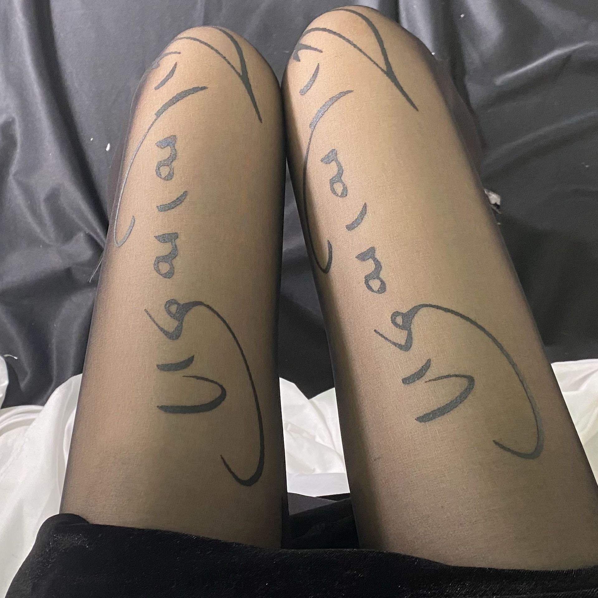 NIGHTCLUB TREND PRINTING LETTER STOCKINGS JK UNIFORM WITH STOCKINGS