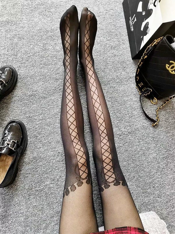 FASHION STITCHING PARTY NIGHTCLUB STUDENT GIRL PANTYHOSE
