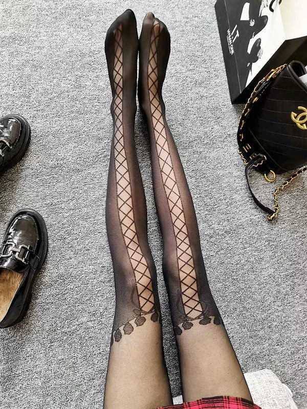FASHION STITCHING PARTY NIGHTCLUB STUDENT GIRL PANTYHOSE