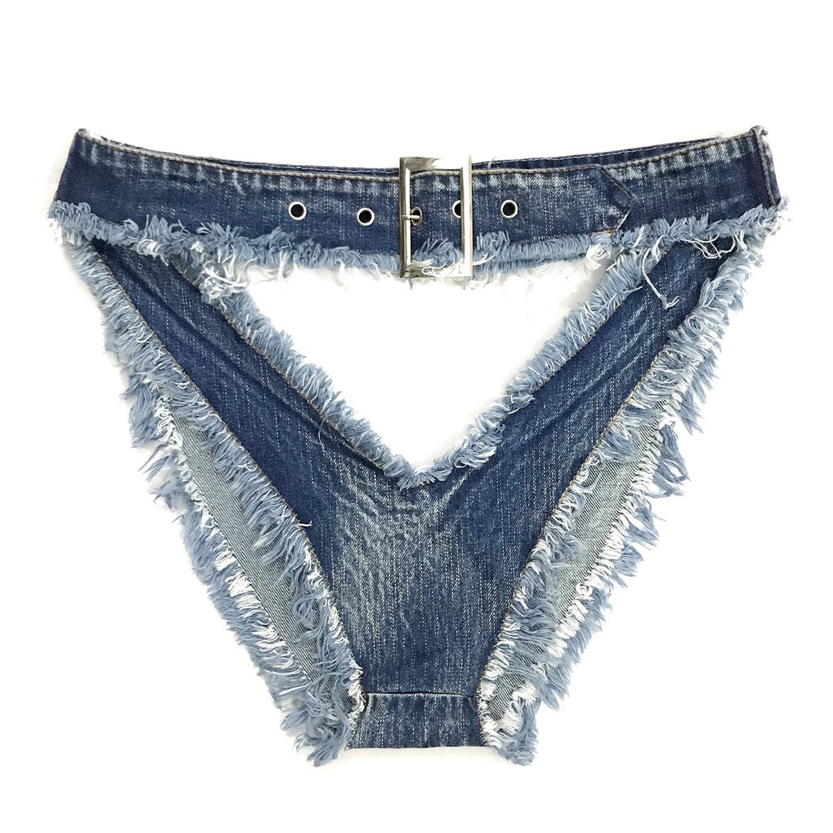 OPEN HIP HIGH WAIST WOMEN'S DENIM SHORTS