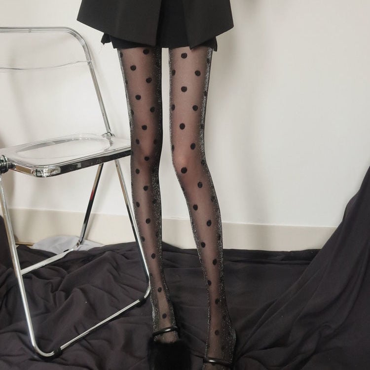 RETRO BIG POLKA DOT STOCKINGS PANTYHOSE