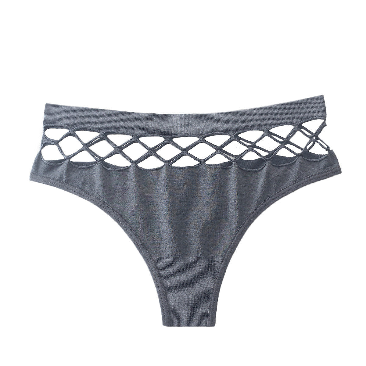 FASHION GIRL PLAID BREATHABLE HOLLOW MIDDLE WAIST SPORTS BODY SHAPING HIP LIFTING UNDERWEAR THONG