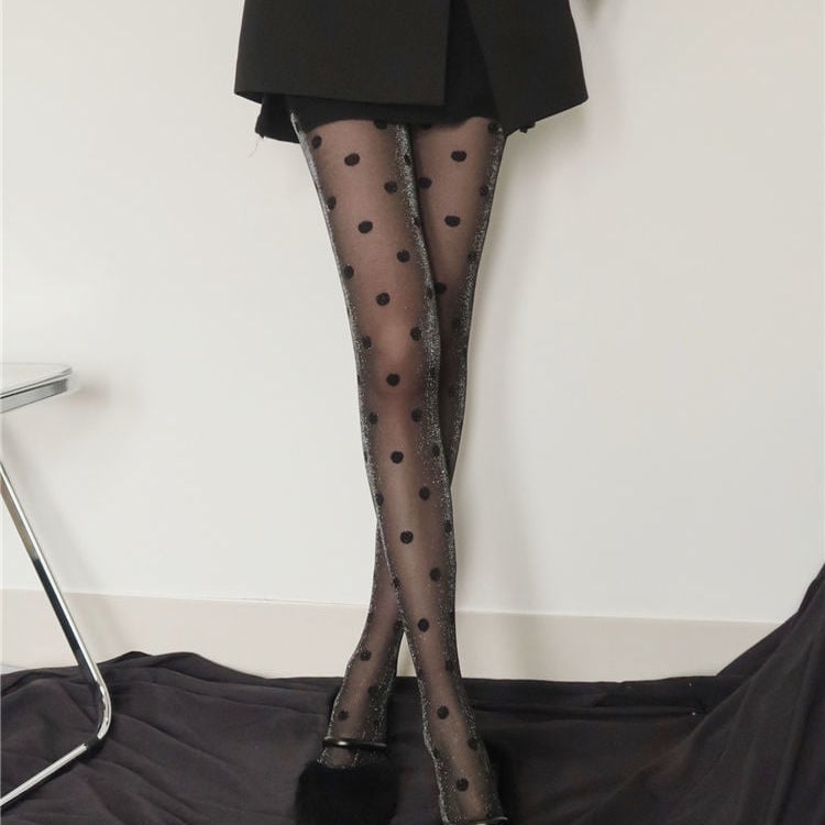 RETRO BIG POLKA DOT STOCKINGS PANTYHOSE
