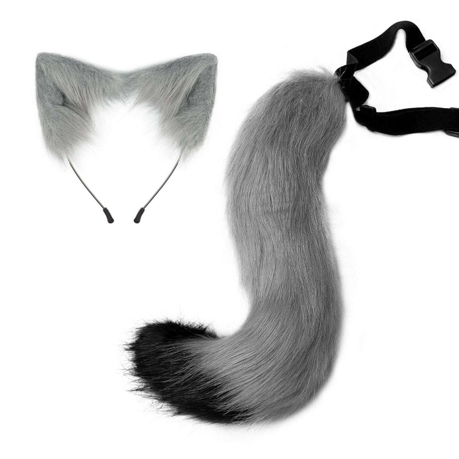 HALLOWEEN PARTY CUTE SOFT CUTE FOX TAIL PLUSH ADJUSTABLE BEAST EARS HEADBAND COS PROPS