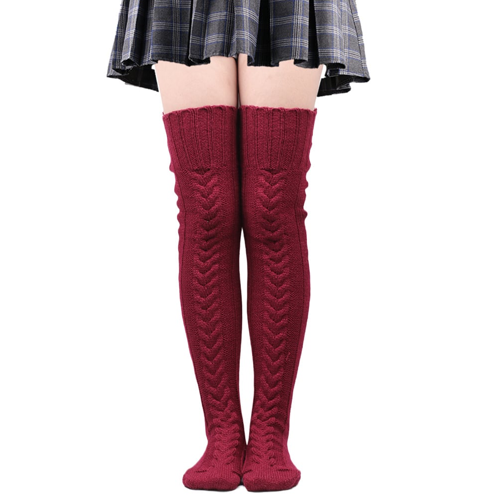 EXTRA-THICK WOOL IN  PILED KNEE-HIGH STOCKINGS