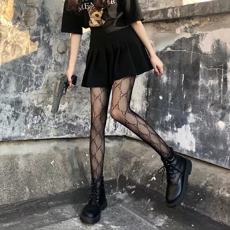 POPULAR LETTER SILK STOCKINGS RETRO INS FASHIONJK ENGLISH B-WORD BOTTOMED JUMPERS FISHING NET STOCKINGS