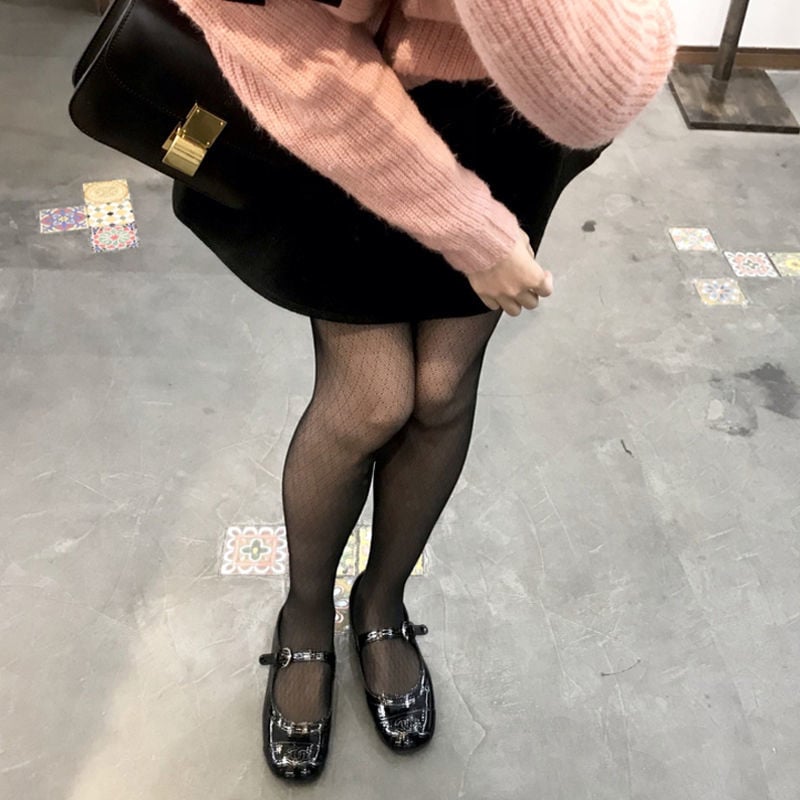 FASHION DIAMOND LATTICE TRANSPARENT MEAT FISHNET SOCKS HIGH STRETCH BOTTOMING SOCKS PANTYHOSE