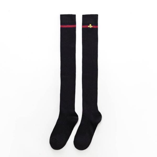 LITTLE BEE SOCKS EMBROIDERED WOMEN'S SOCKS OVER THE KNEE SOCKS FALL/WINTER HIGH SOCKS STOCKINGS COTTON THIGH SOCKS STUDENT SOCKS