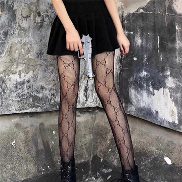 POPULAR LETTER SILK STOCKINGS RETRO INS FASHIONJK ENGLISH B-WORD BOTTOMED JUMPERS FISHING NET STOCKINGS