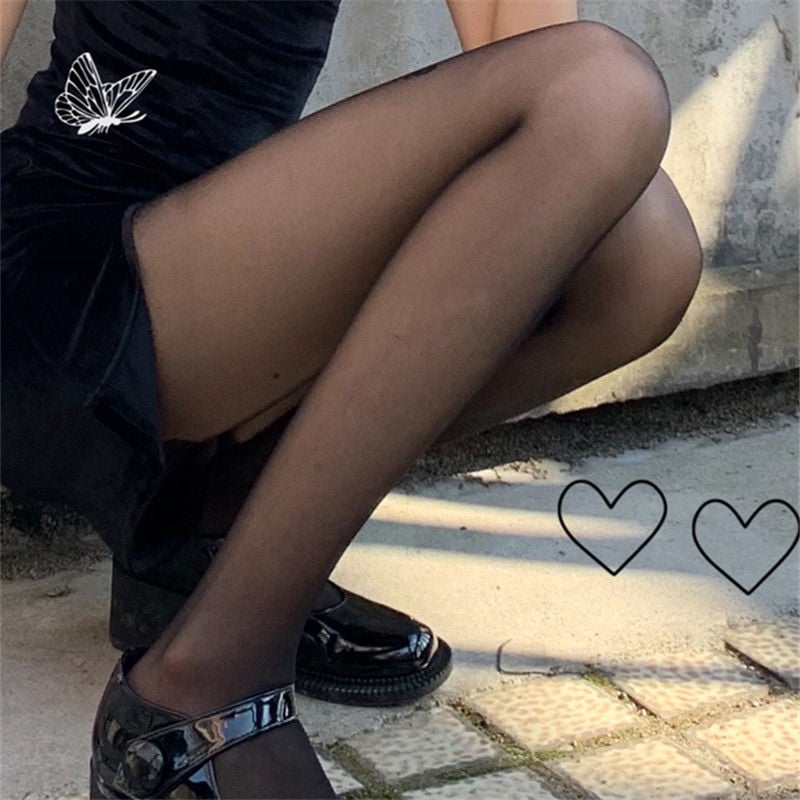 BLACK STOCKINGS FEMALE JK STUDENT THIN SECTION ULTRA-THIN TRANSPARENT SEX FUN ANTI-HOOK SILK BLACK PANTYHOSE