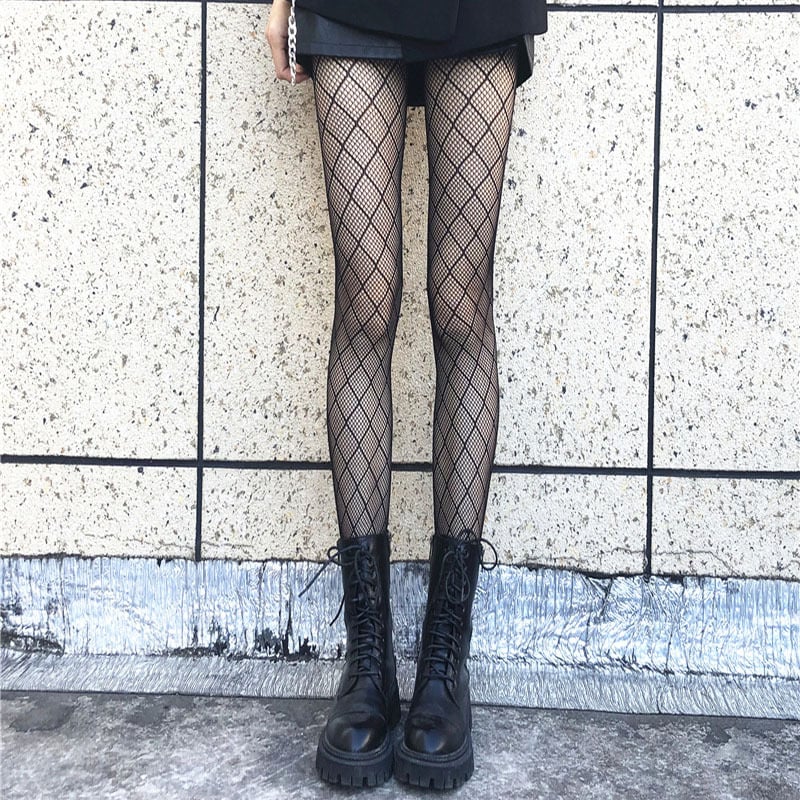 FASHION SPIDER SUN FLOWER STRIPED JACQUARD FISHNET STOCKINGS PANTYHOSE