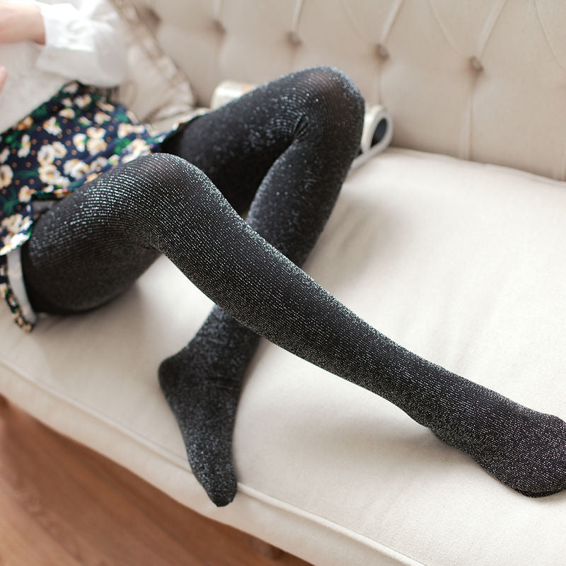 SPRING AND AUTUMN PEARLESCENT SILVER SILK BRIGHT SILK PANTYHOSE FLASHING SILK PATTERN BEAUTIFUL LEG PANTYHOSE