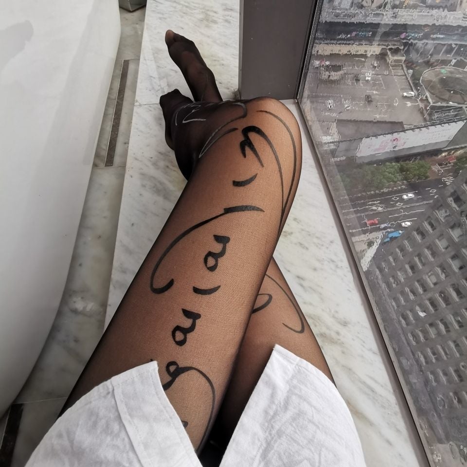 ALPHABET STOCKINGS NIGHTCLUB FASHION HOT GIRL BLACK SILK PANTYHOSE