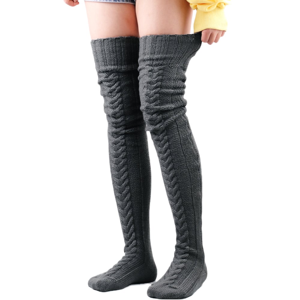 EXTRA-THICK WOOL IN  PILED KNEE-HIGH STOCKINGS