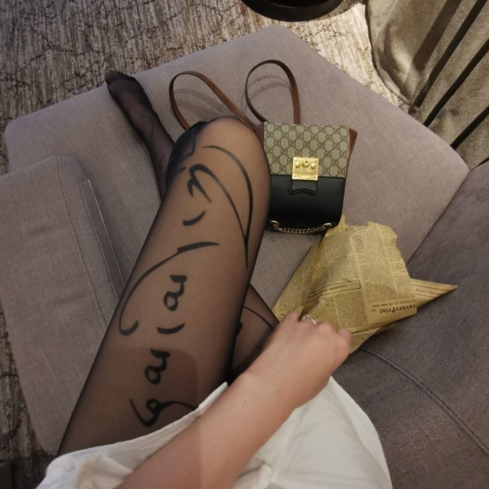 ALPHABET STOCKINGS NIGHTCLUB FASHION HOT GIRL BLACK SILK PANTYHOSE