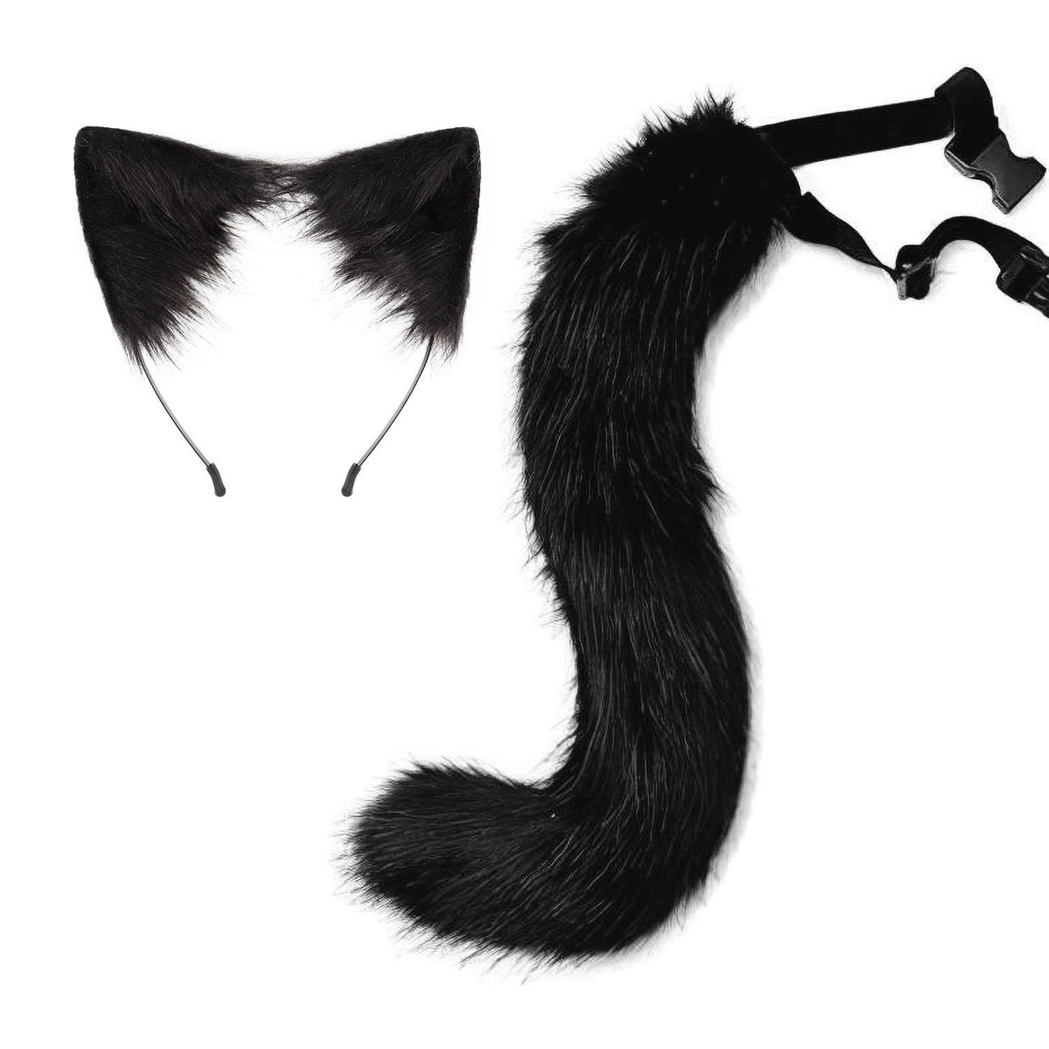 HALLOWEEN PARTY CUTE SOFT CUTE FOX TAIL PLUSH ADJUSTABLE BEAST EARS HEADBAND COS PROPS