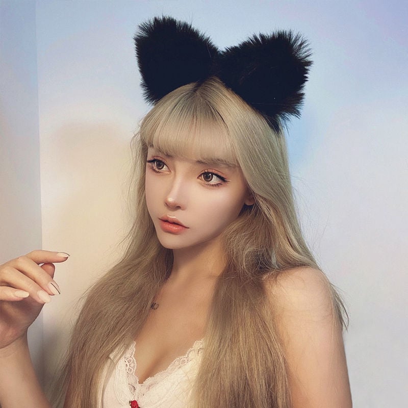 CUTE PLUSH CAT EAR HEADBAND SWEET COS FOX HEADBAND CAT FUNNY HAIRPIN INTIMATE HEADDRESS