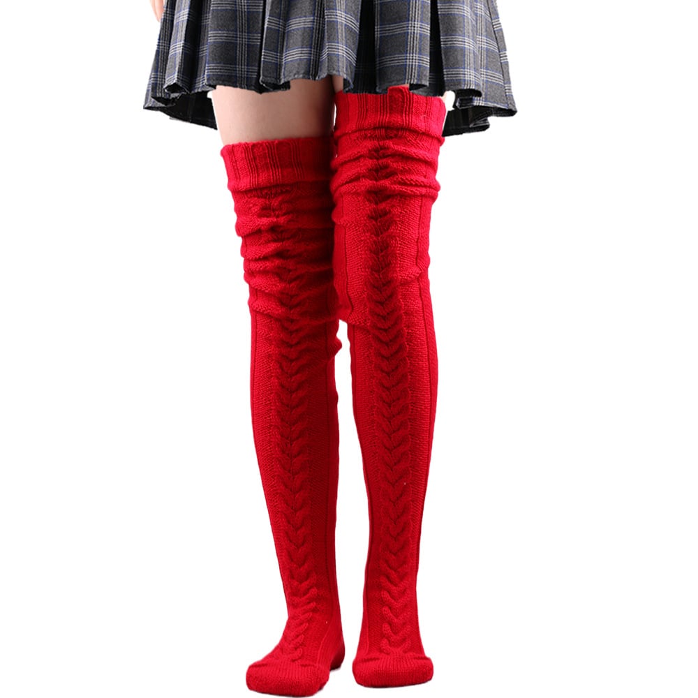 EXTRA-THICK WOOL IN  PILED KNEE-HIGH STOCKINGS
