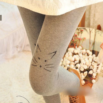 KNITTED CAT STEPPING SOCKS ALL-MATCH PANTYHOSE
