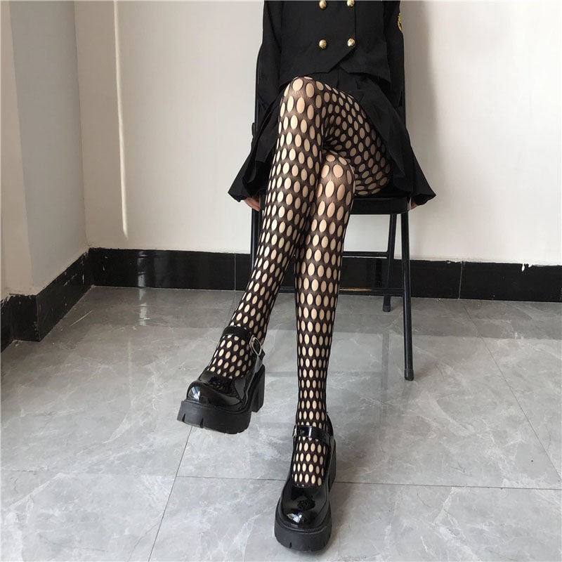 BLACK FASHION HOLE FISHNET STOCKINGS FEMALE NET RED HOT GIRL THIN PANTYHOSE