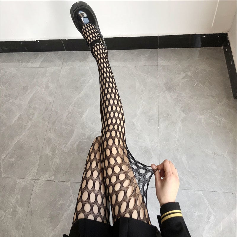 BLACK FASHION HOLE FISHNET STOCKINGS FEMALE NET RED HOT GIRL THIN PANTYHOSE