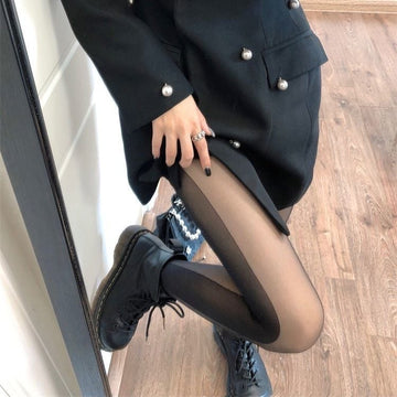 LADIES SHADOW FASHION BLACK SILK WEAR ANTI-SNAG ULTRA-THIN PANTYHOSE STOCKINGS