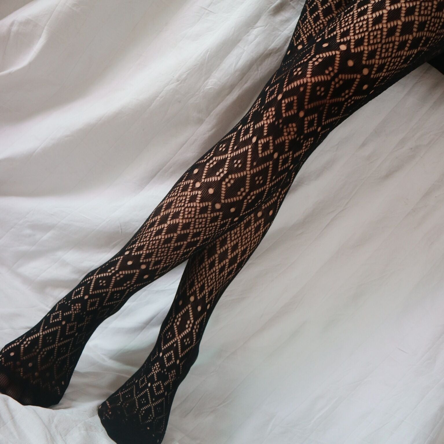FASHION HOLLOW SUPER ELASTIC FISHNET STOCKINGS WOMEN PANTYHOSE SIZE RHOMBUS JACQUARD NET SOCKS