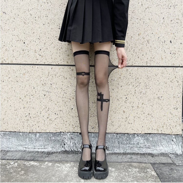 FASHION BLACK SILK STOCKINGS JK CUTE FASHION STUDENT GIRL PANTYHOSE BEST FRIEND AND SISTER SILK STOCKINGS