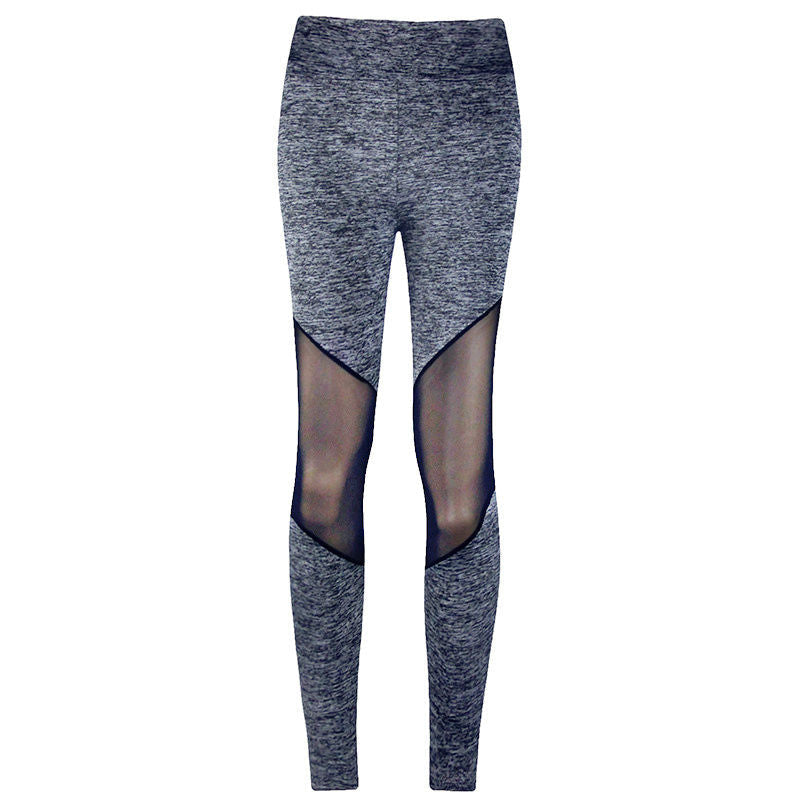 NEW MESH STITCHED PANTS WITH HIGH WAIST AND THIN NINE POINT TROUSERS