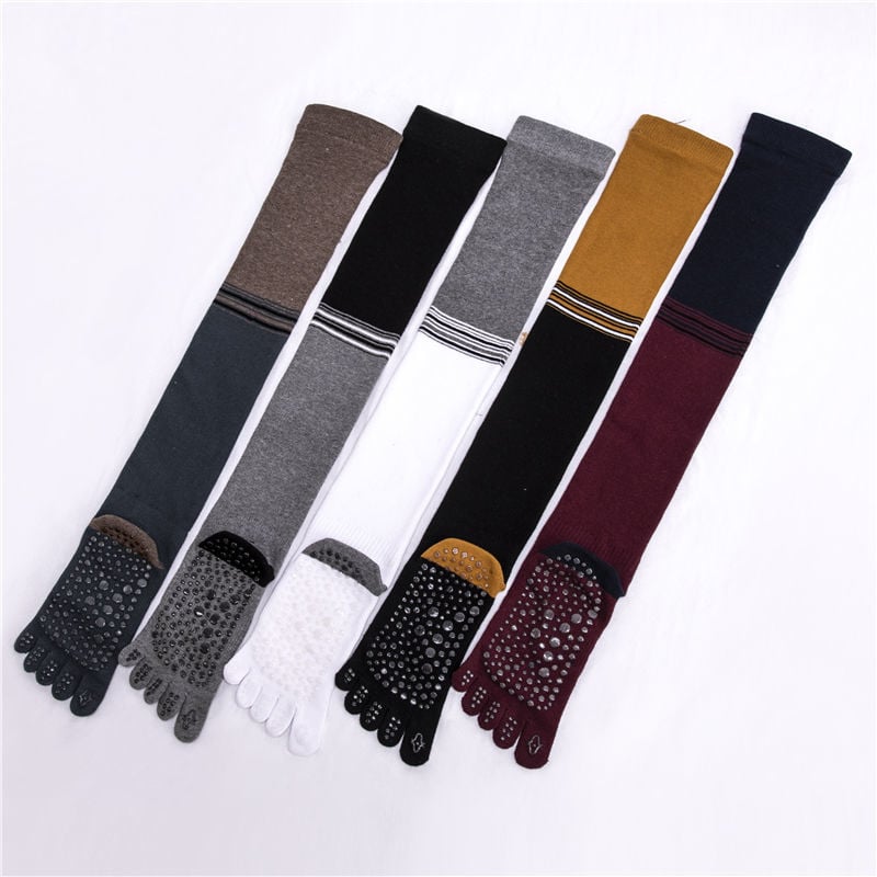 YOGA SOCKS LONG TUBE PROFESSIONAL YOGA SOCKS LONG TUBE PILATES YOGA OVER THE KNEE NON-SLIP FIVE-FINGER SOCKS