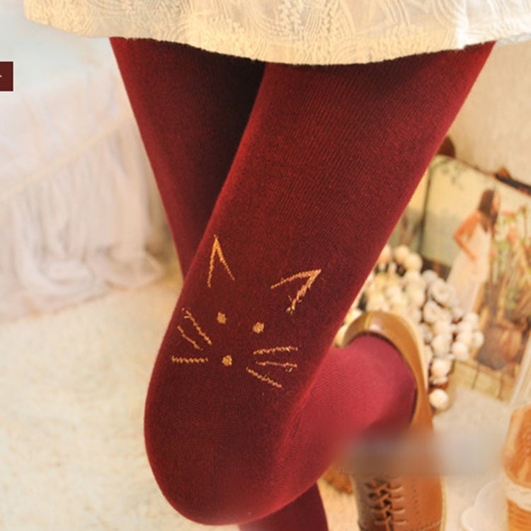 KNITTED CAT STEPPING SOCKS ALL-MATCH PANTYHOSE