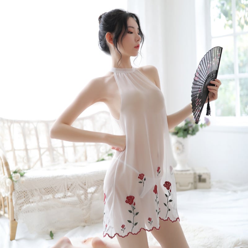 FASHION UNDERWEAR PLAYING LACE DEEP V HOLLOW FASHION MAID UNIFORM