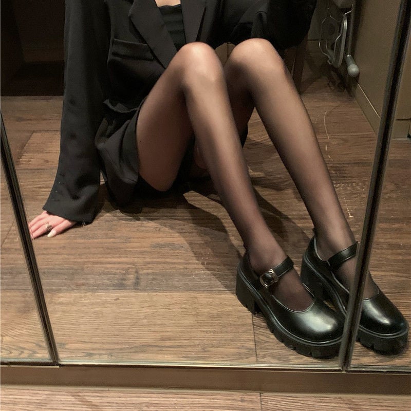 BLACK STOCKINGS FEMALE JK STUDENT THIN SECTION ULTRA-THIN TRANSPARENT SEX FUN ANTI-HOOK SILK BLACK PANTYHOSE