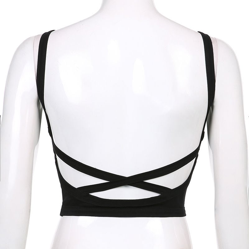 WOMEN'S SHORT ALL-MATCH BLOUSE WITH HALTER STRAPS CAMISOLE