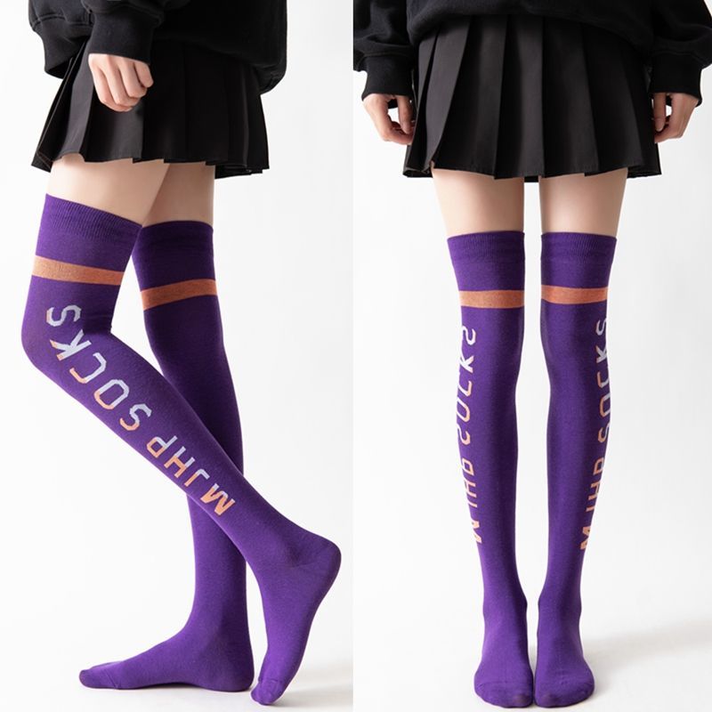 COLOR LETTERS OVER THE KNEE SOCKS TREND INS YOGA SHAPING HIGH SOCKS COLLEGE WIND WILD SOCKS