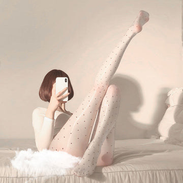 FASHION LACE FUN THICKENED PANTIES STITCHED OPEN WAVE POINT SILK STOCKINGS